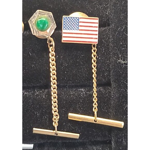 Vintage Lot Of  8 Men’s Tie Tack Pins Gold Tone / Silver Tone - Picture 4 of 11